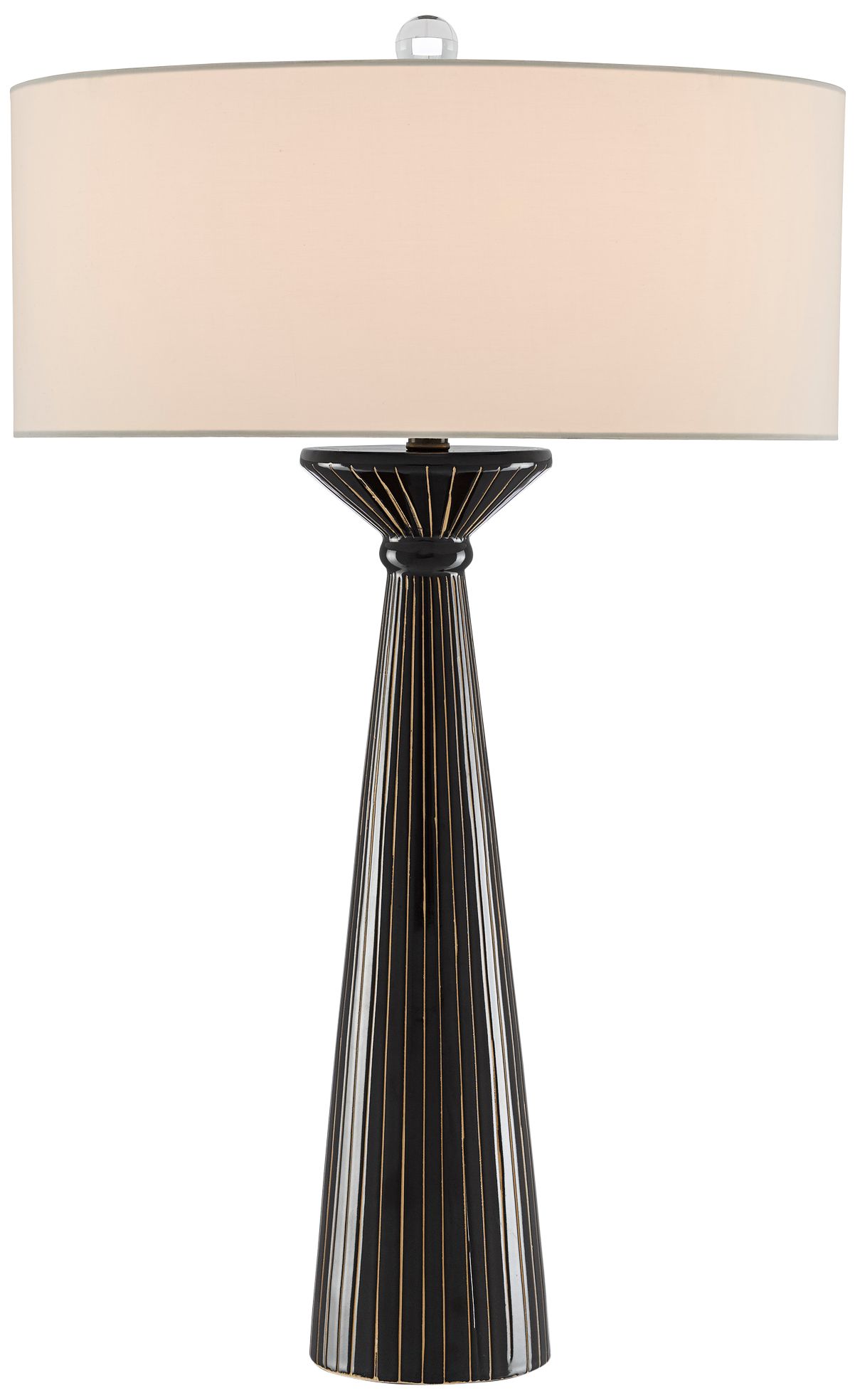 Currey and Company Esme Black Gold Ceramic Table Lamp