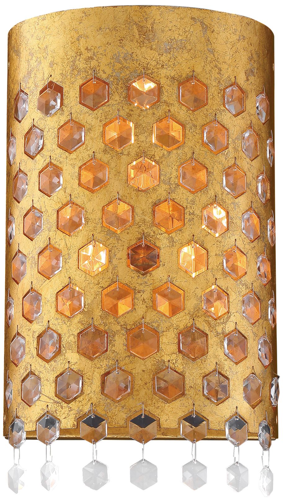 Metropolitan Kingsmont 15" High Glitz Gold Leaf Wall Sconce