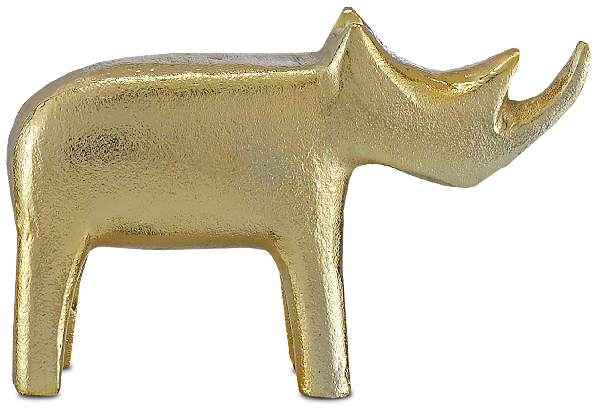 Currey and Company Kano Gold 7 1/2" Wide Rhino Figurine