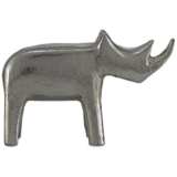 Currey and Company Kano Silver 7 1/2&quot; Wide Rhino Figurine