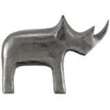 Currey and Company Kano Silver 10 3/4&quot; Wide Rhino Figurine
