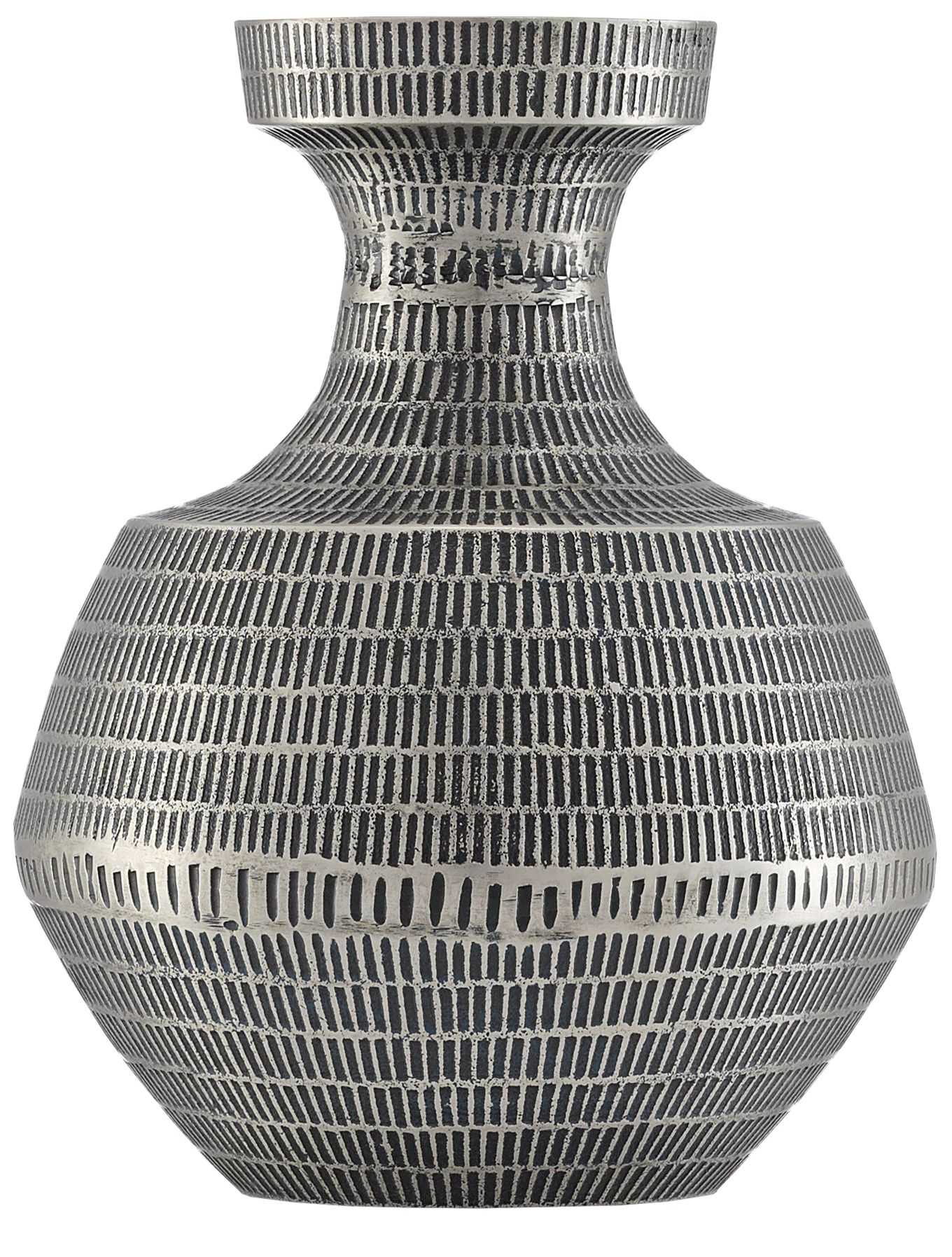 Nallan Nickel Antique and Black 10 1/4" High Decorative Vase