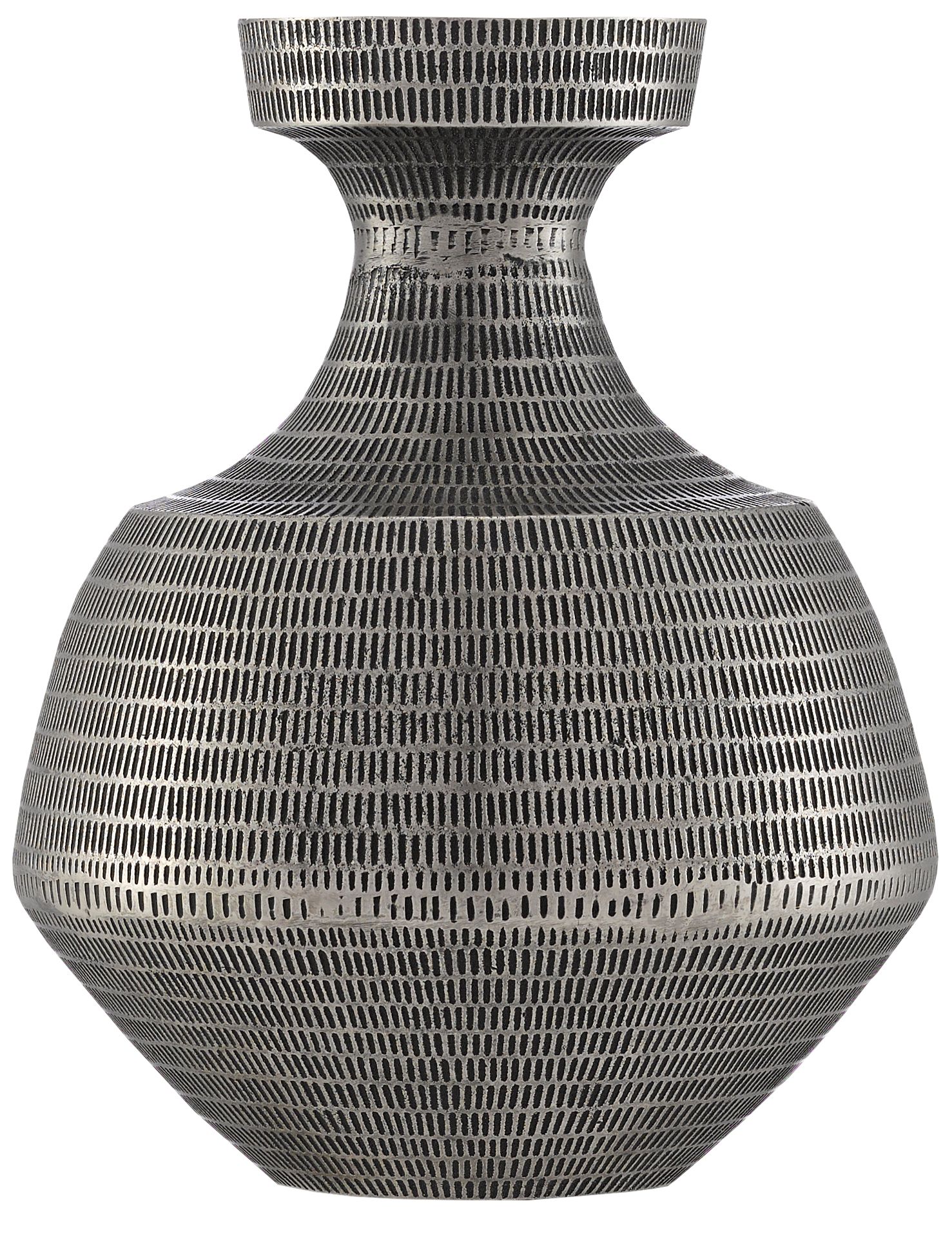 Nallan Nickel Antique and Black 13 3/4" High Decorative Vase