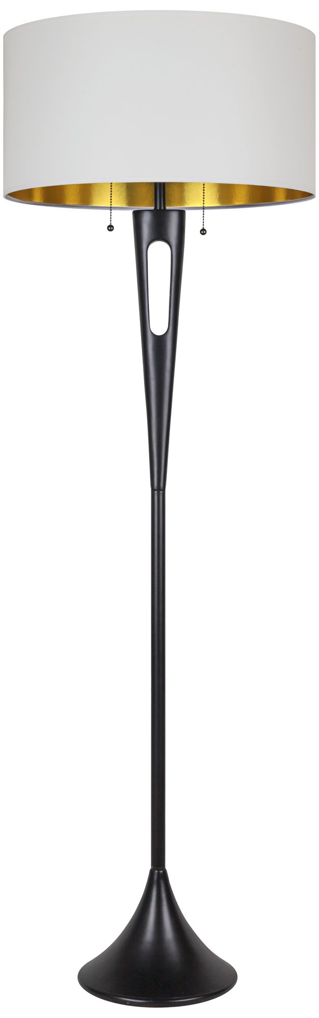 Lights Up! Soiree Metallic White and Gold Floor Lamp