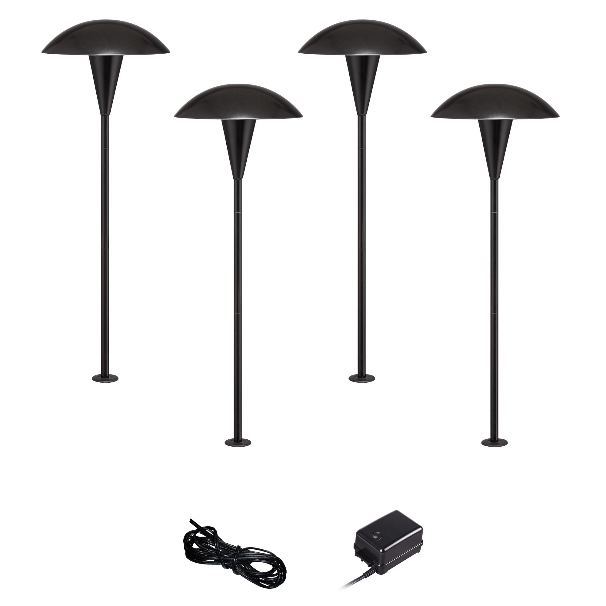 Mushroom Black 6-Piece LED Landscape Path Light Set