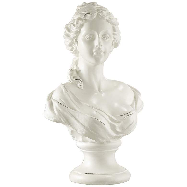 Classic Roman 16&quot; High White Female Bust Statue