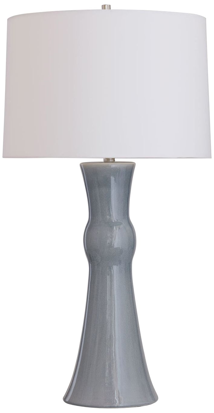 Port 68 Newport Slight Blue and Gray Cast Column Table Lamp 71T38