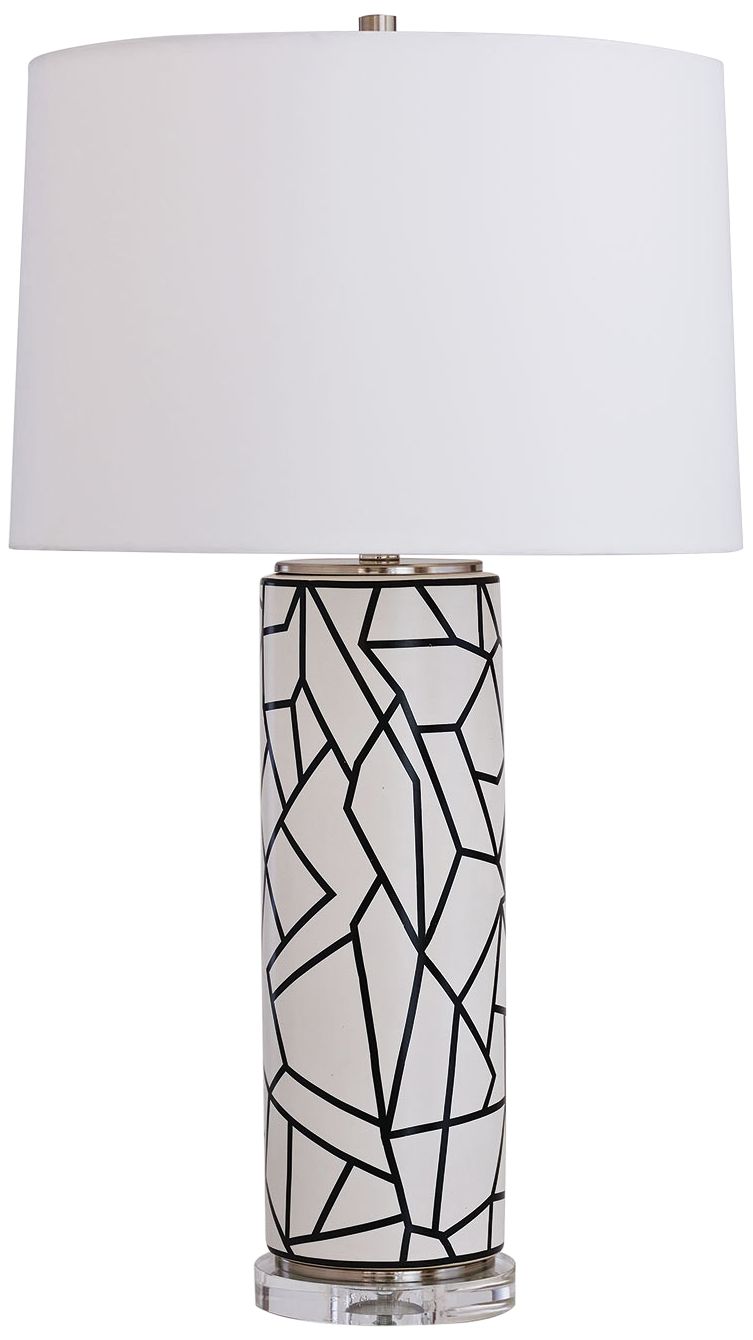 black white table lamp