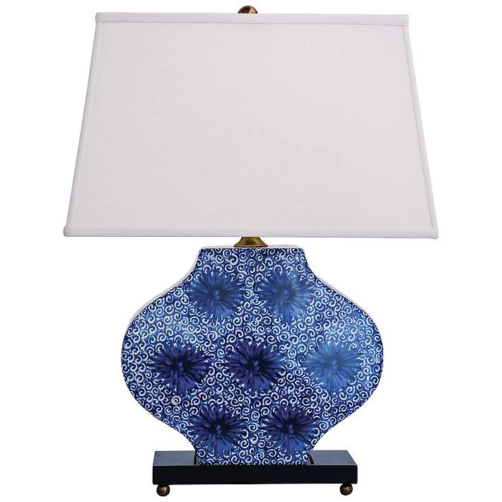 Port 68 Hannah Blue Asters And White, Upscale Contemporary Table Lamps