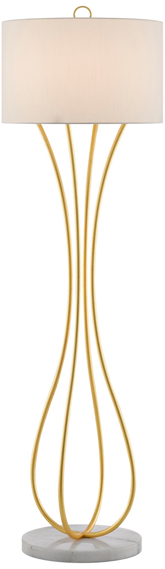 Currey and Company Hanami Gold Leaf Metal Floor Lamp