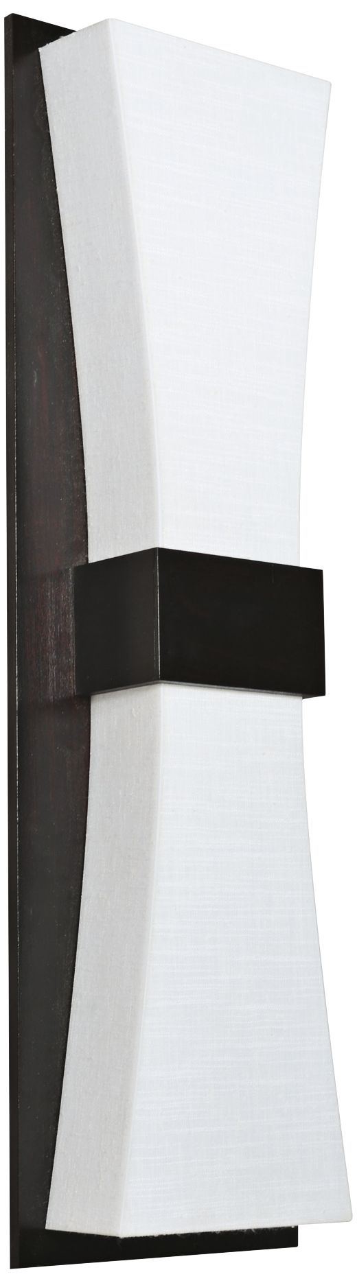 Aberdeen 19"H Espresso LED Wall Sconce w/ Linen White Shade