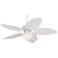 52" Casa Vieja White Palm Leaf Outdoor LED Ceiling Fan