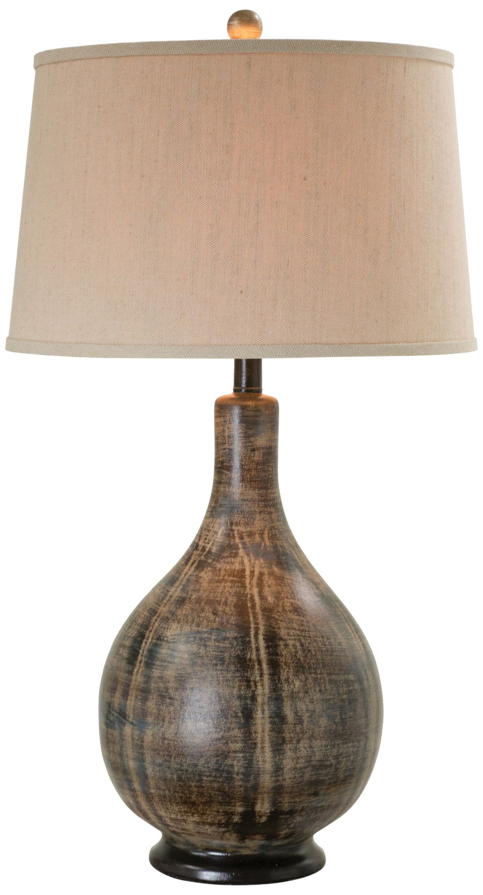 Diaz Seal Blue Rock Hydrocal Vase Table Lamp