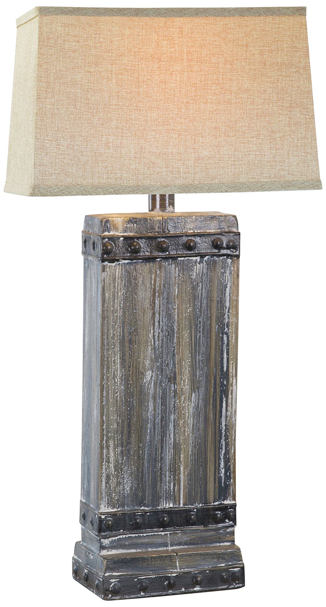 Estella Gray Wash Rectangular Hydrocal Table Lamp 71V68 Lamps Plus