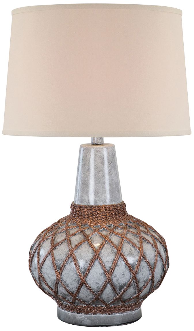 Farallon Ash Marble Hydrocal Netted Table Lamp