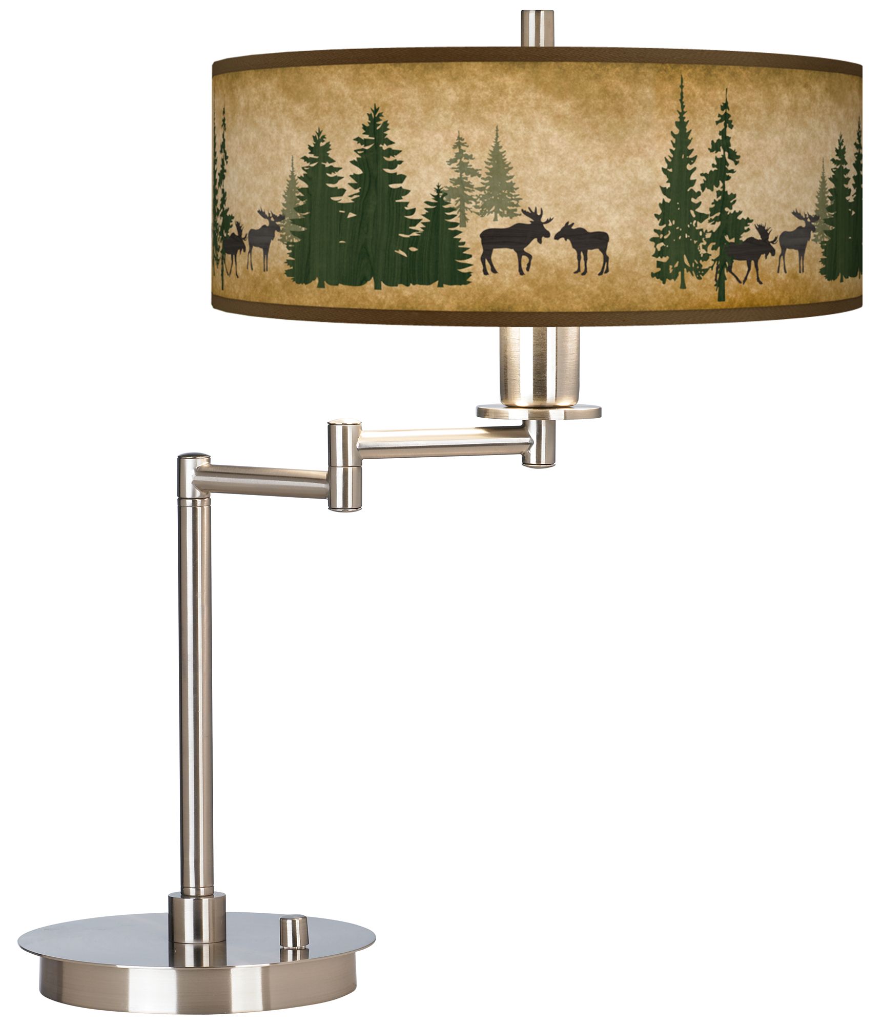 Moose Lodge Giclee CFL Swing Arm Desk Lamp