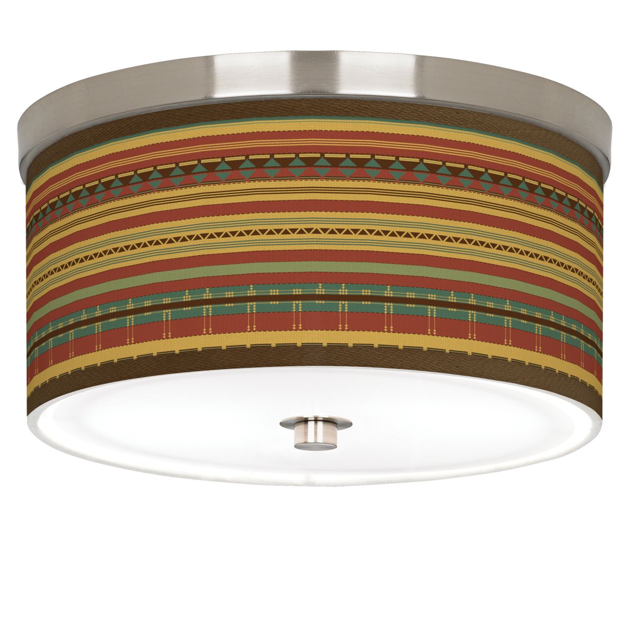 Southwest Desert Giclee Nickel 10 1/4" Wide Ceiling Light