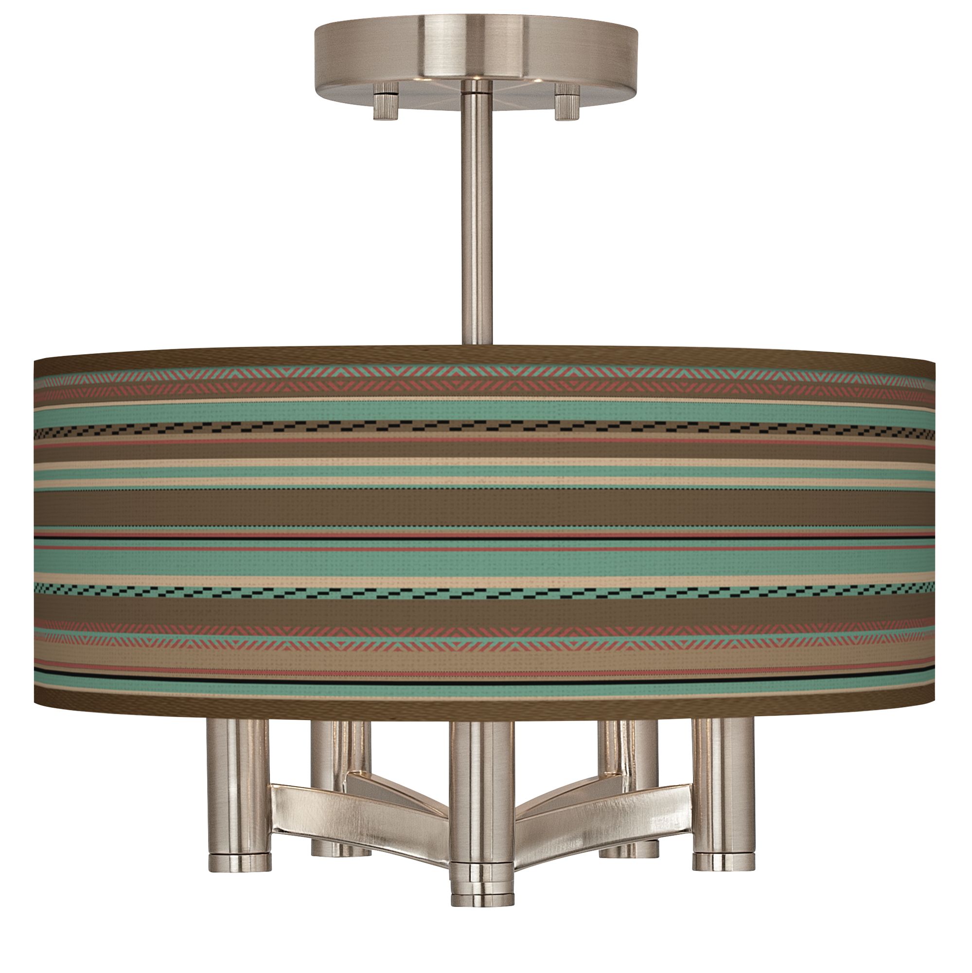 Southwest Shore Ava 5-Light Nickel Ceiling Light
