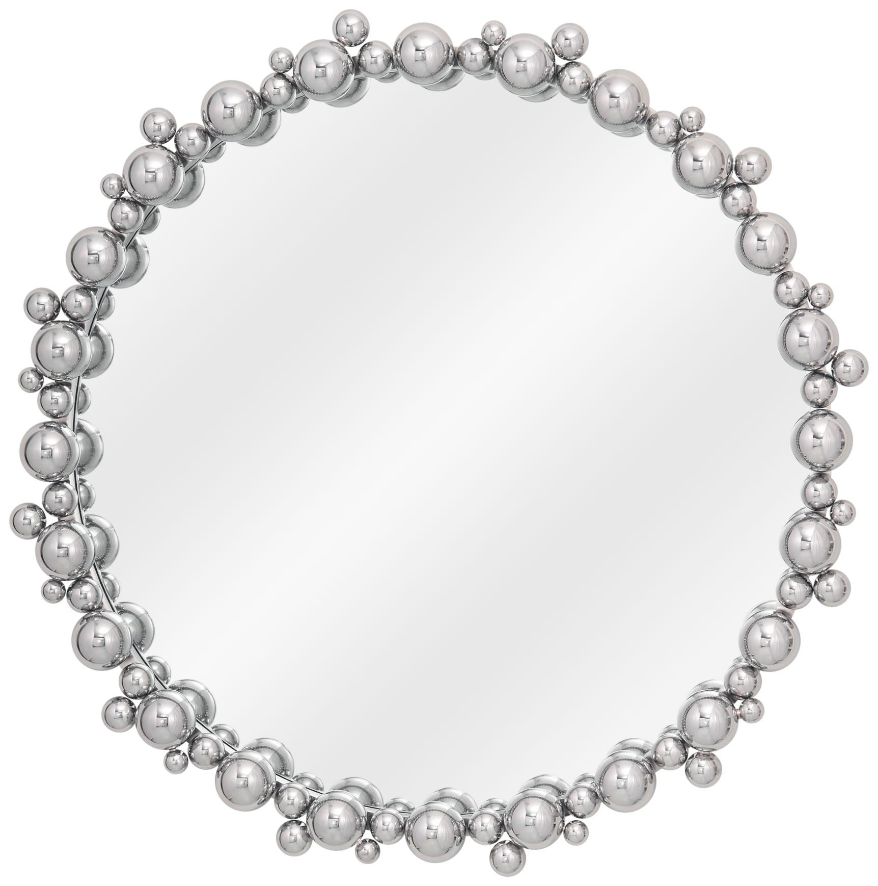 Bubble Nickel 32 1/2" Round Wall Mirror