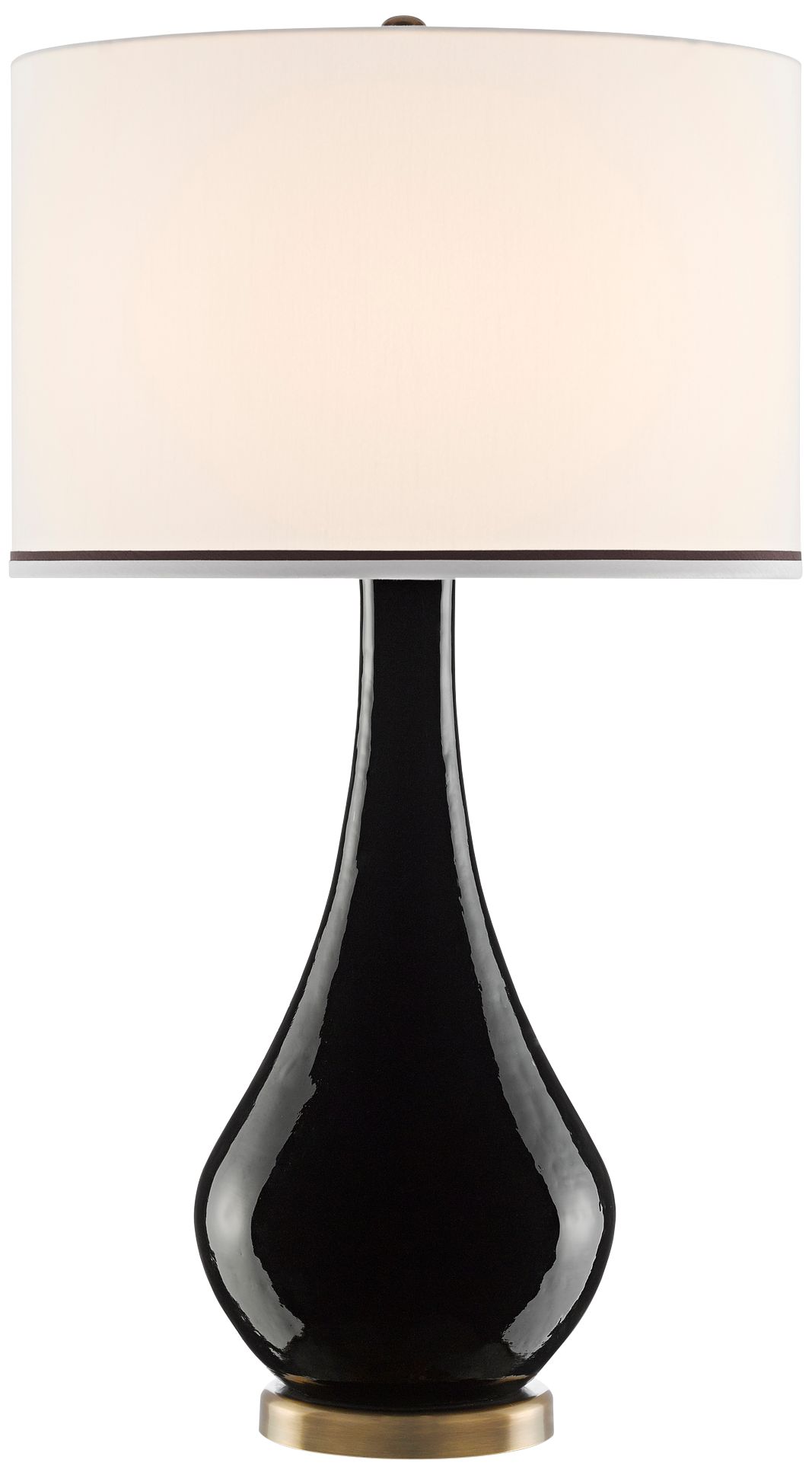 Currey and Company Tobais Black Ceramic Long Neck Table Lamp