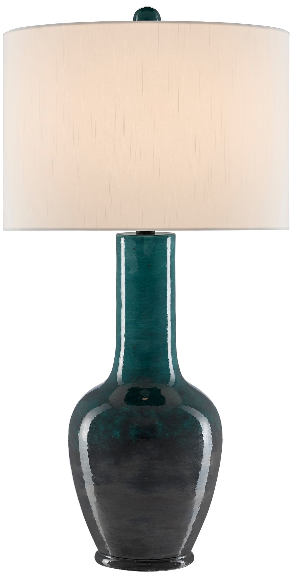 Currey and Company Kelsini Teal Graphite Vase Table Lamp