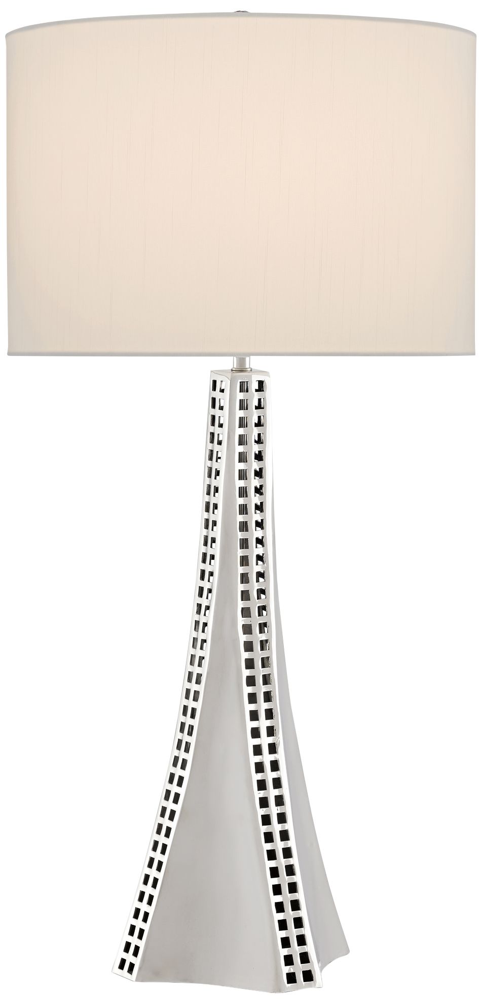 Currey and Company Druid Nickel Twisting Column Table Lamp