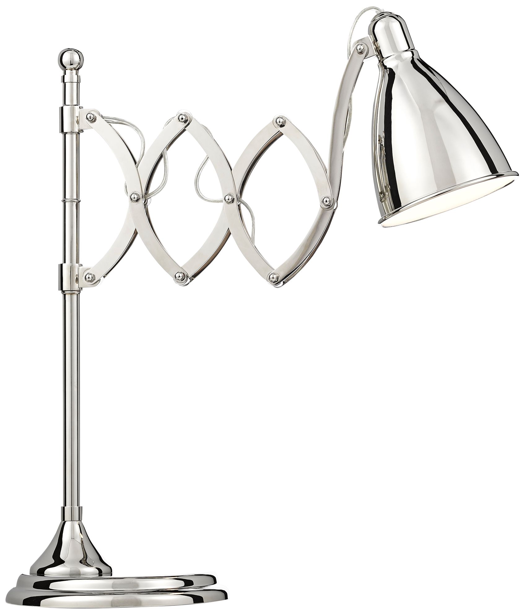 Reeves Polished Nickel Scissor Arm Desk Lamp