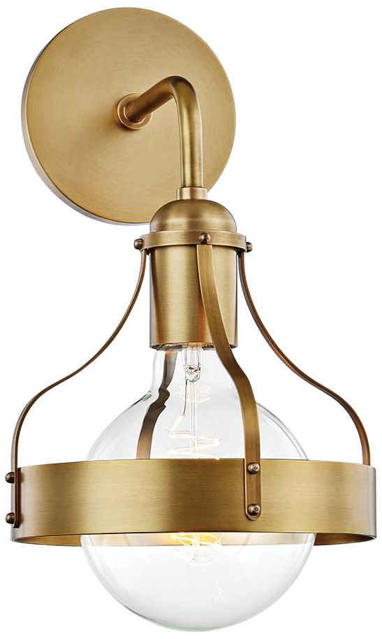 Mitzi Violet 13 1/2" High Aged Brass Wall Sconce