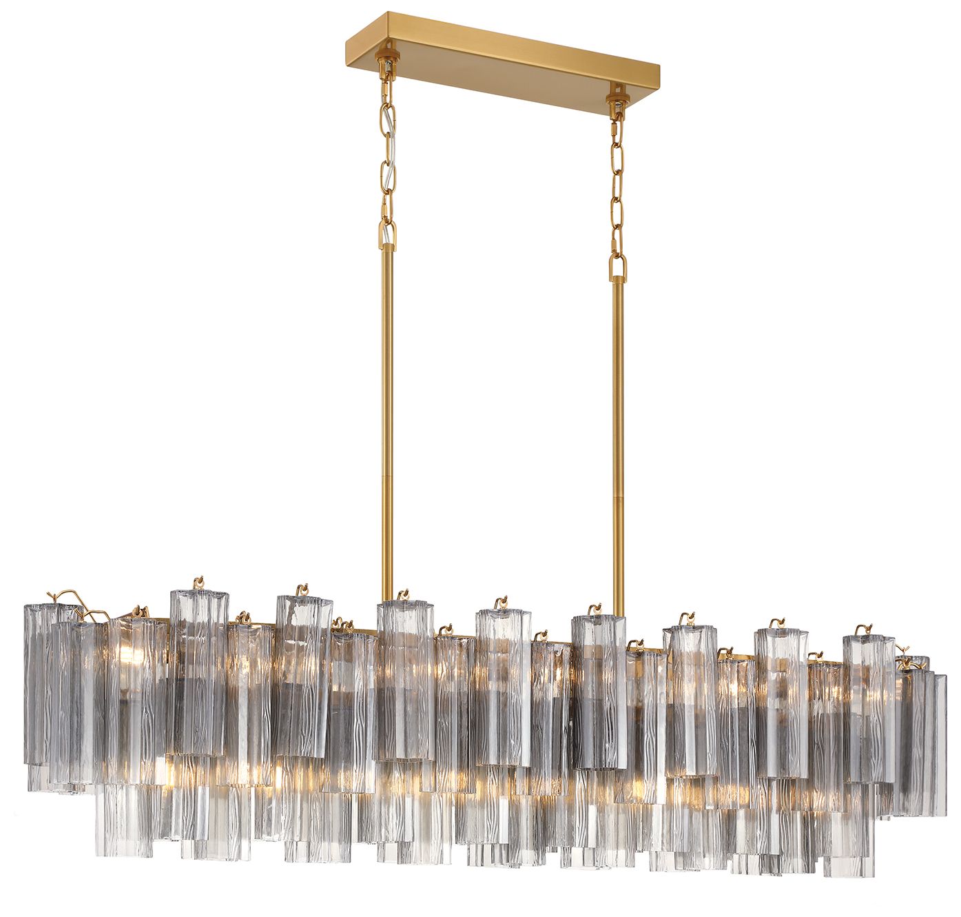 Crystorama Addis 51.75'' Aged Brass Linear Chandelier In Gold