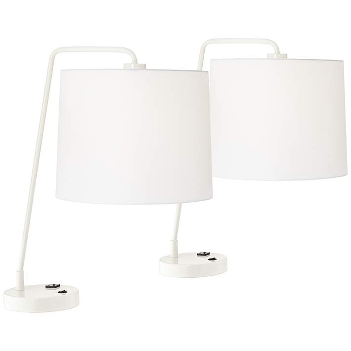 Gwendolyn Cool Gray Metal Table Lamps, Cool Table Lamps