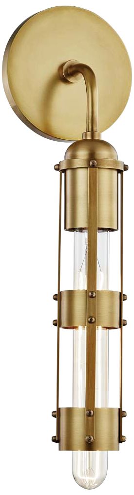 Mitzi Violet 16 1/4" High Aged Brass Wall Sconce