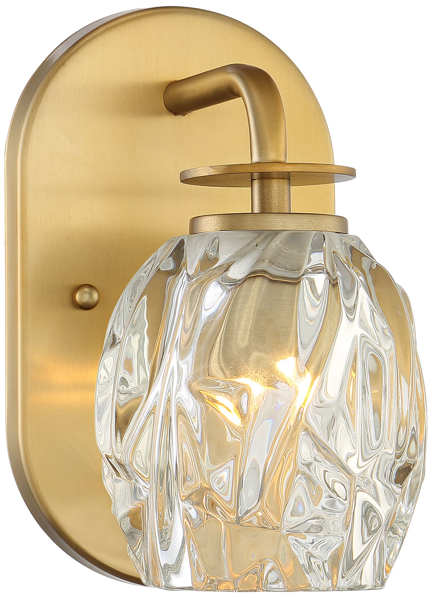 Possini Euro Tulip 8" High Warm Brass and Glass Wall Sconce