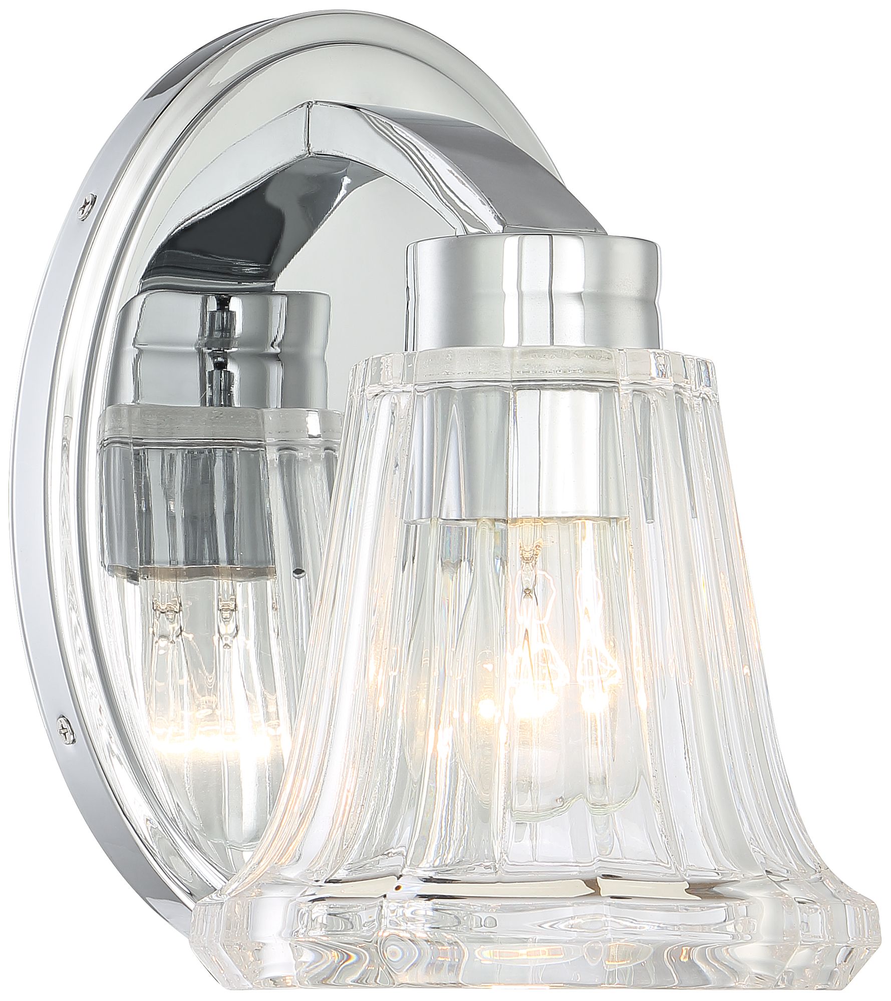 Hughson 9" High Chrome and Glass Wall Sconce