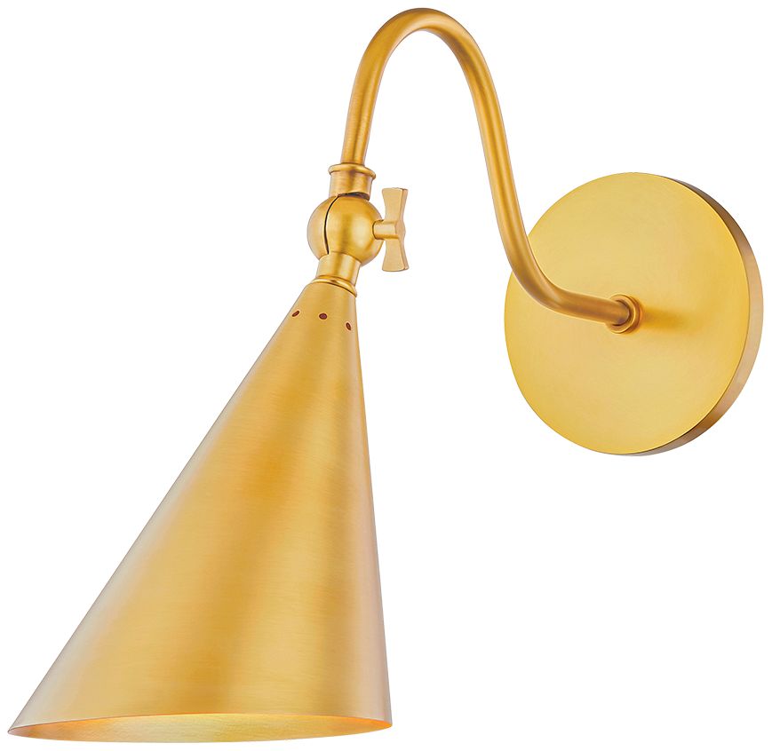 Mitzi Lupe 12" High Aged Brass Wall Sconce