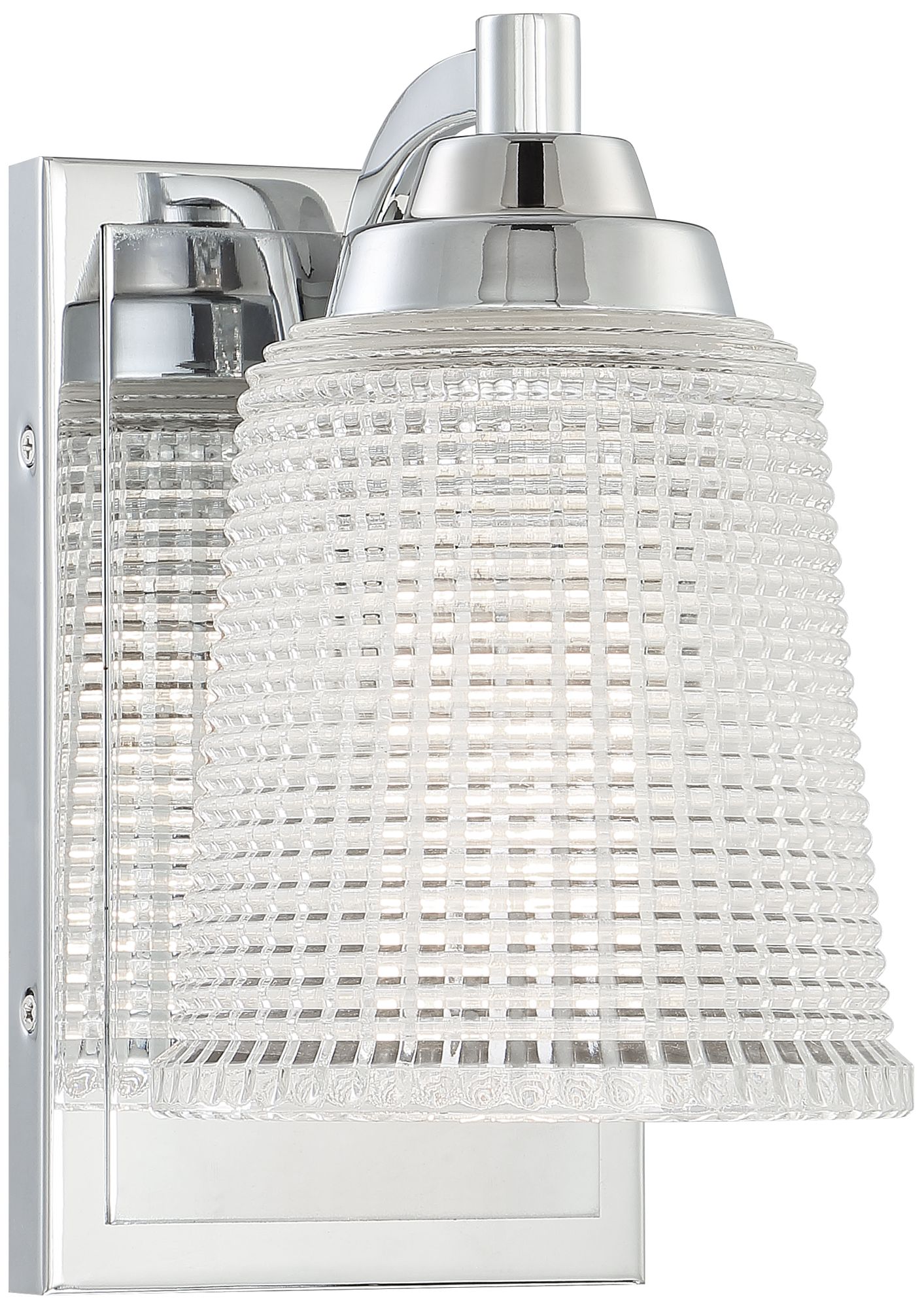Parlier 8 3/4" High Chrome and Textured Glass Wall Sconce