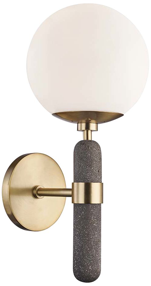 Mitzi Brielle 16" High Aged Brass Wall Sconce