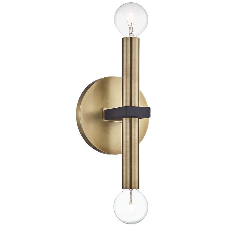 Mitzi Colette 12 1/4&quot; High 2-Light Aged Brass Wall Sconce