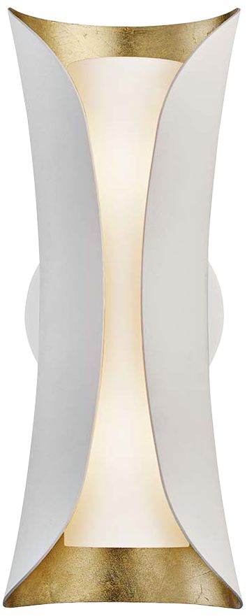 Mitzi Josie 13 1/2" High Gold Leaf and White Wall Sconce