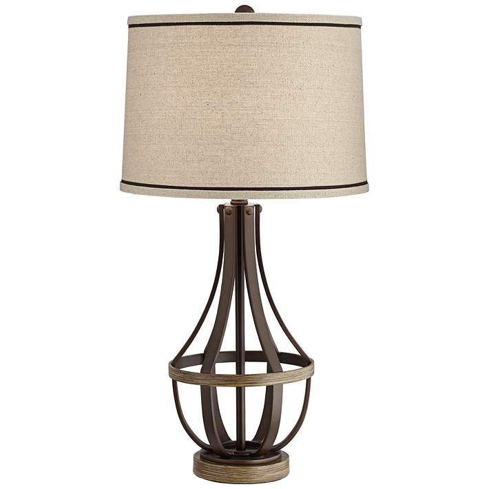 Louanne Oil Rubbed Bronze Industrial, Picket Oil Rubbed Bronze Table Lamp With Usb Porticos