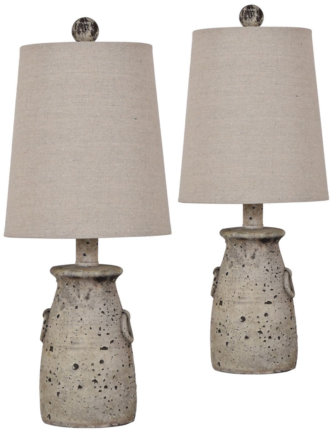 Barton 18" High Rustic Stone Accent Table Lamps Set of 2 72P36