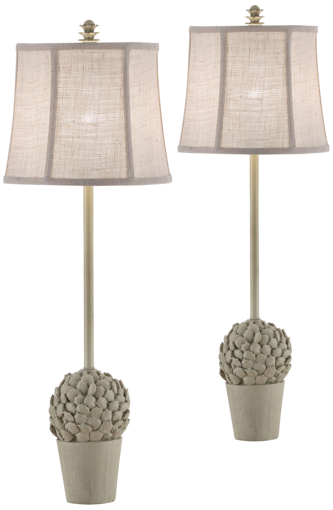 Hanna Artichoke Flowerpot Buffet Table Lamps Set of 2
