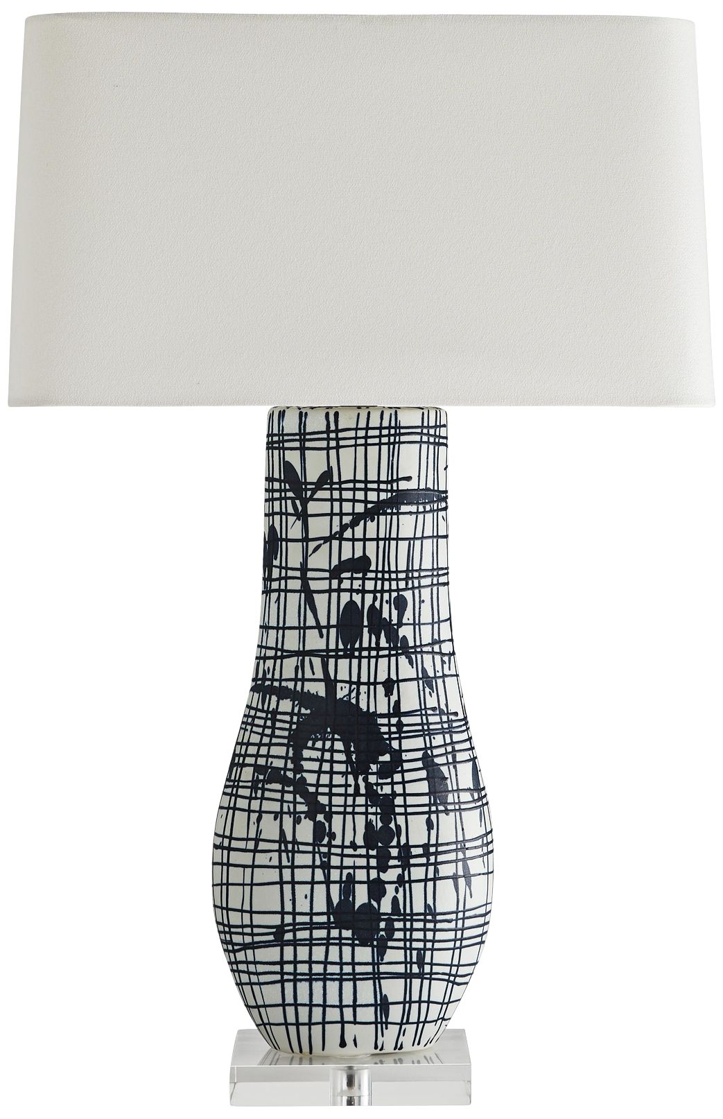 Arteriors Home Thistle Patterned Indigo and White Table Lamp