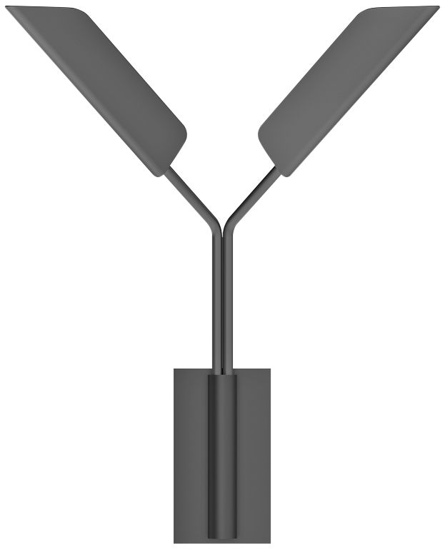 Sonneman Leaf 13 1/4"H Satin Black 2-Light LED Wall Sconce