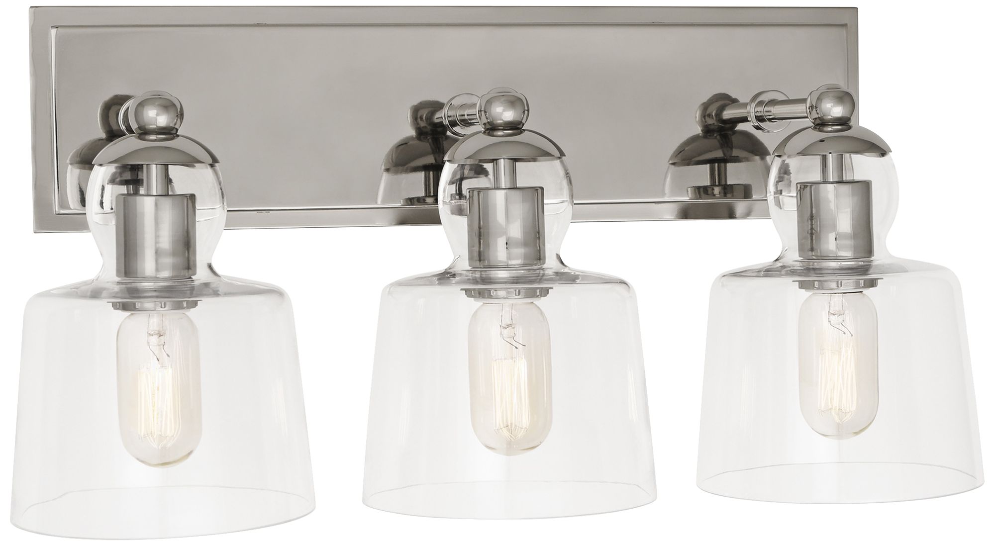 Albert 20 1/2" Wide Polished Nickel 3-Light Bath Light