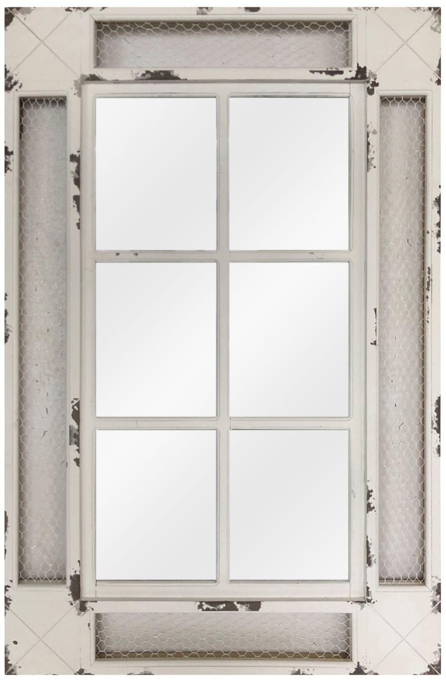 Mason Distressed White Wood 30 3 4 X 47 1 2 Wall Mirror 72t85 Lamps Plus