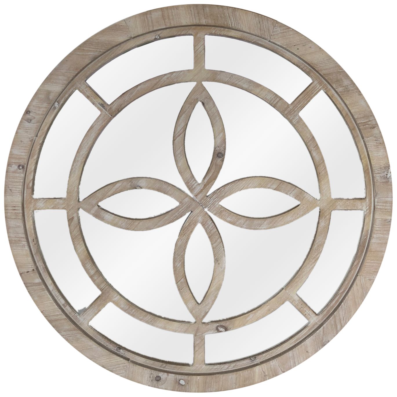 Crestview Collection Zoe Natural 37 1/2" Round Wall Mirror