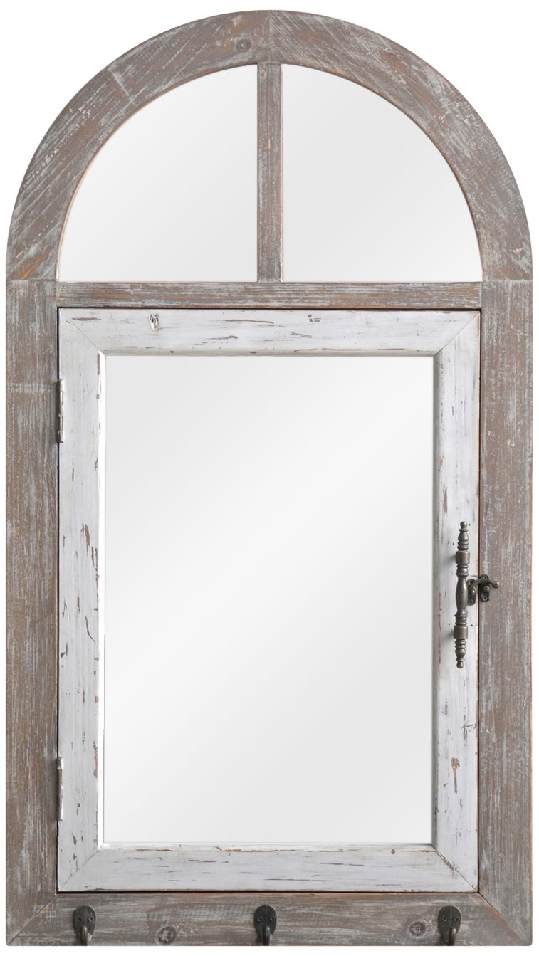 Sofia Wood 20 1/2" x 36" Arch Top Wall Mirror