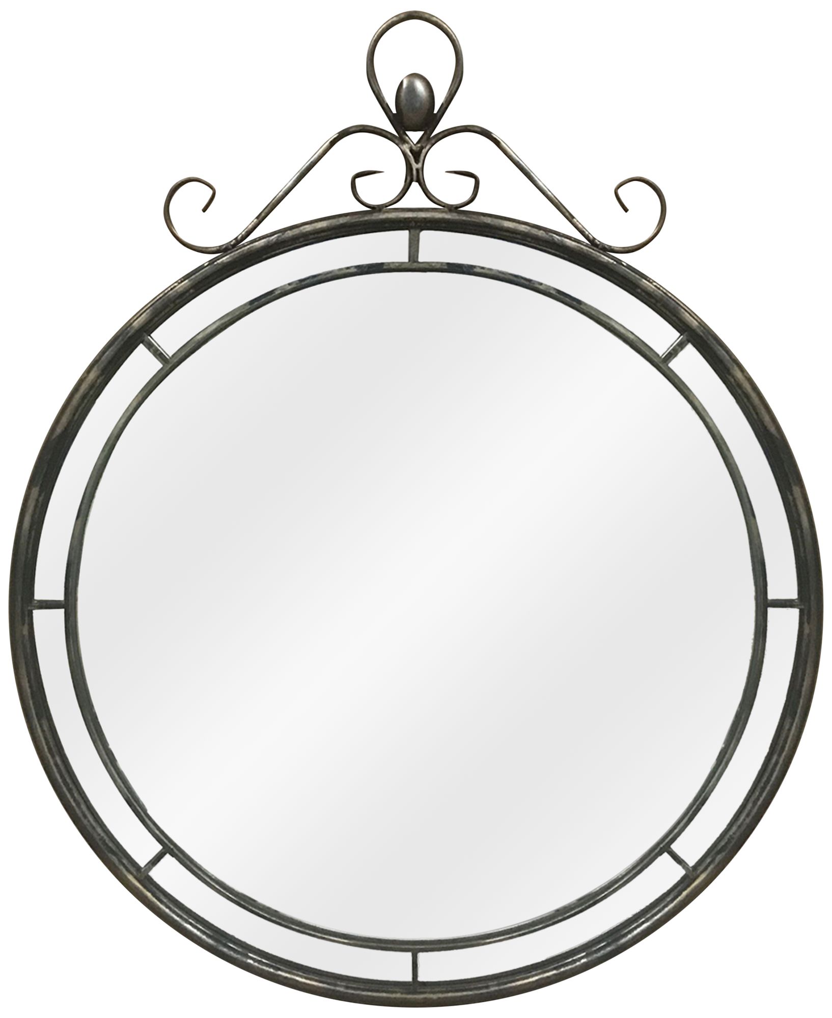 Crestview Collection Macy Iron 31 1/4" Round Wall Mirror