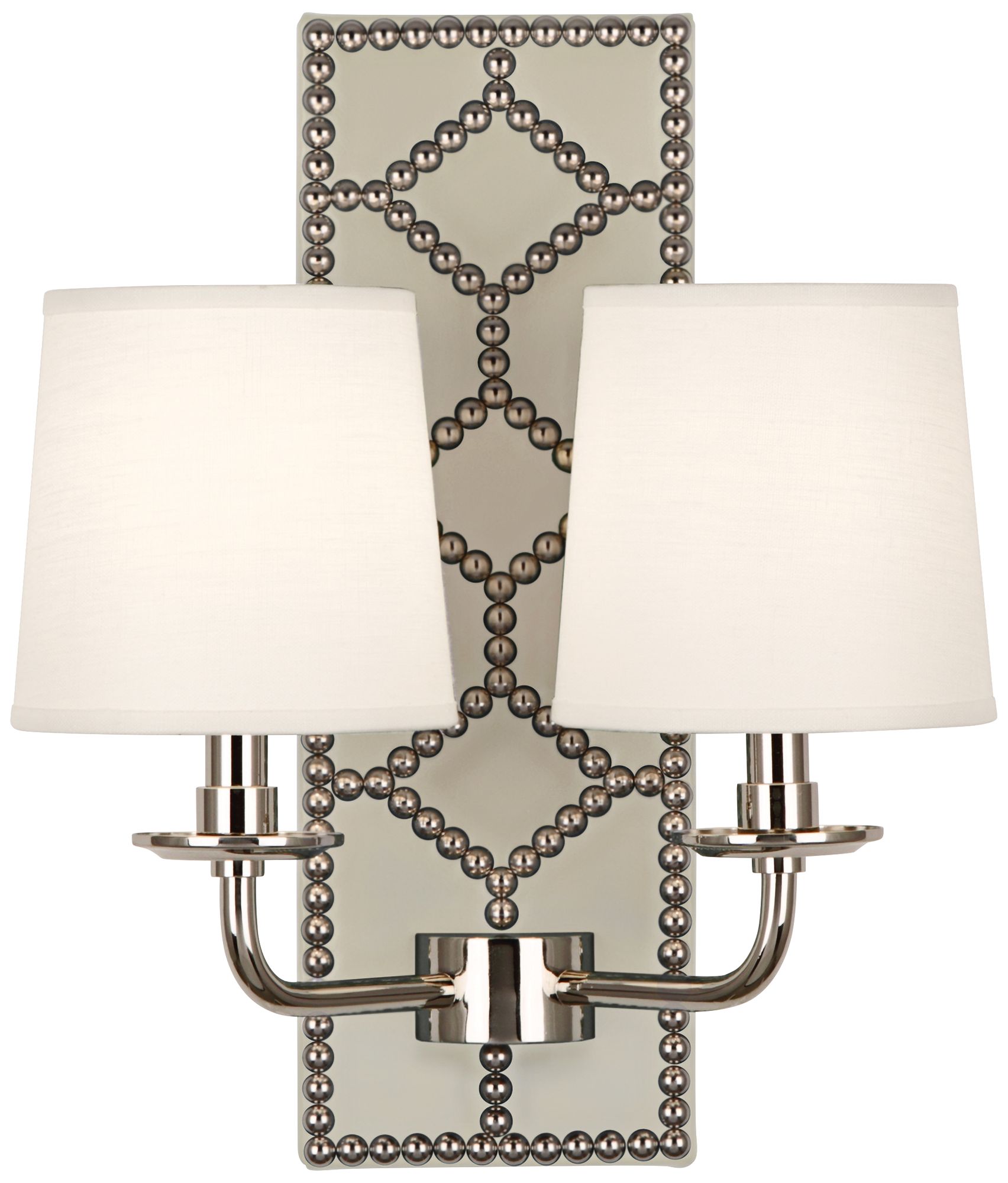 Lightfoot 16 1/2"H Polished Nickel w/ Bruton Leather Sconce