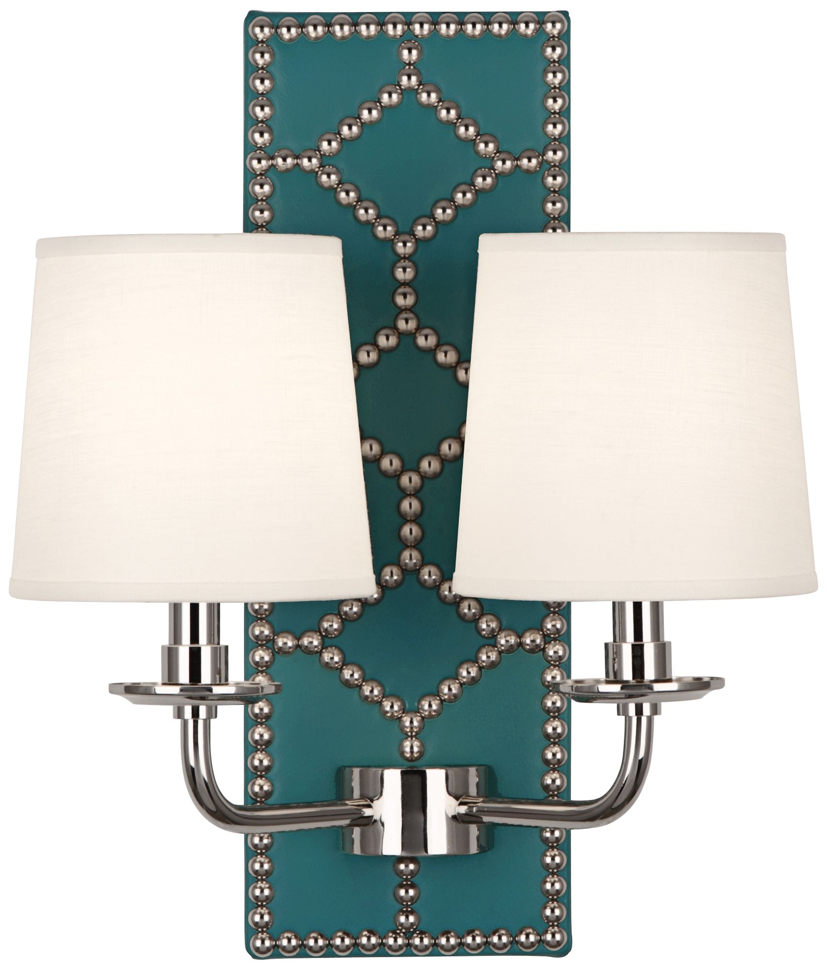 Lightfoot 16 1/2"H Polished Nickel with Mayo Leather Sconce